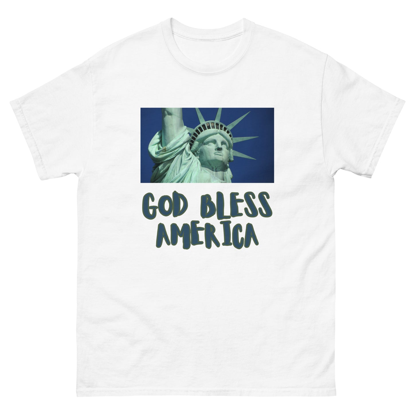 God Bless America T-Shirt (White, Orange)