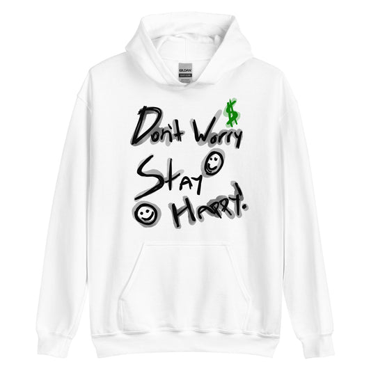 White Don't Worry Hoodie
